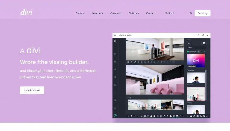 Divi WordPress Theme homepage showing the visual builder interface