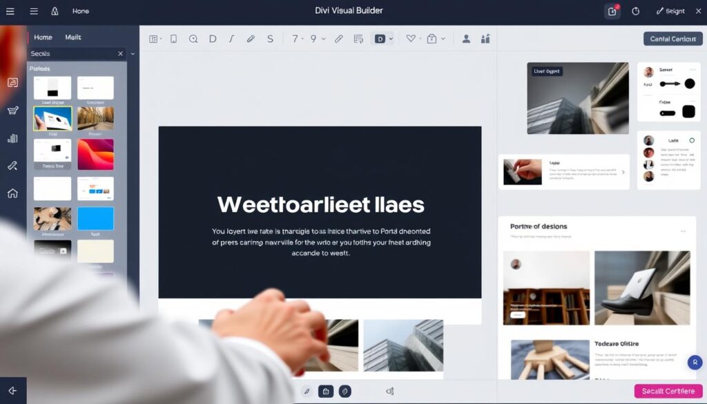 Divi visual builder in action Divi visual builder in action