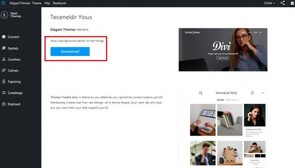 Downloading Divi from Elegant Themes dashboard Downloading Divi from Elegant Themes dashboard