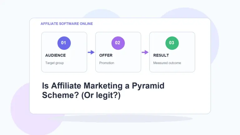 AffiliateSoftwareOnline infographic for Is Affiliate Marketing a Pyramid Scheme? (Or legit?)