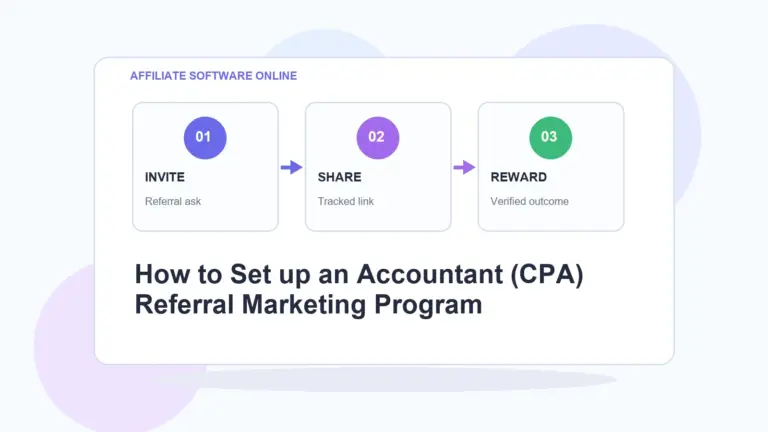 AffiliateSoftwareOnline infographic for How to Set up an Accountant (CPA) Referral Marketing Program